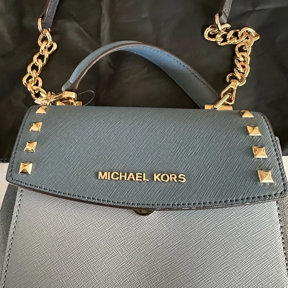 Michael Kors Blue Karla Crossbody - Picture 11 of 15